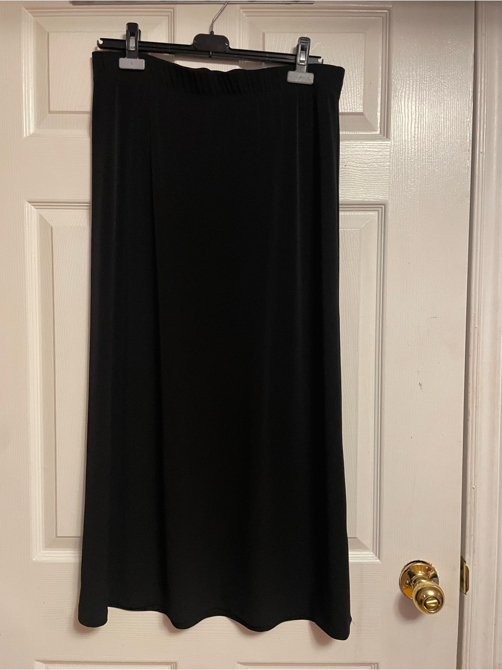 Women's Black Maxi Skirt with Elastic Waist